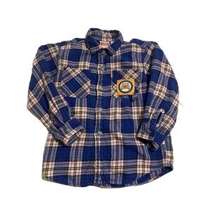 Vgt Little Levi’s Plaid Flannel Shirt Button Down Boys Size 5 School Bus Primary